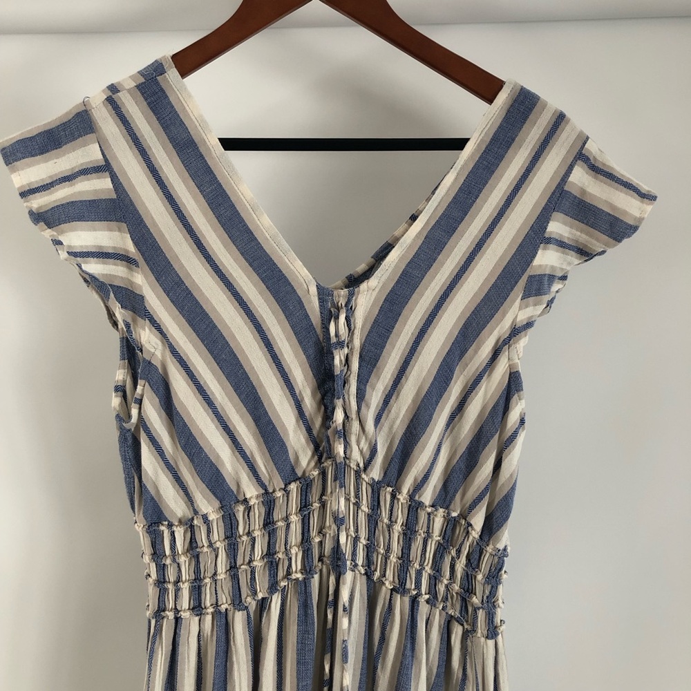 Striped Blue and White Maxi Dress